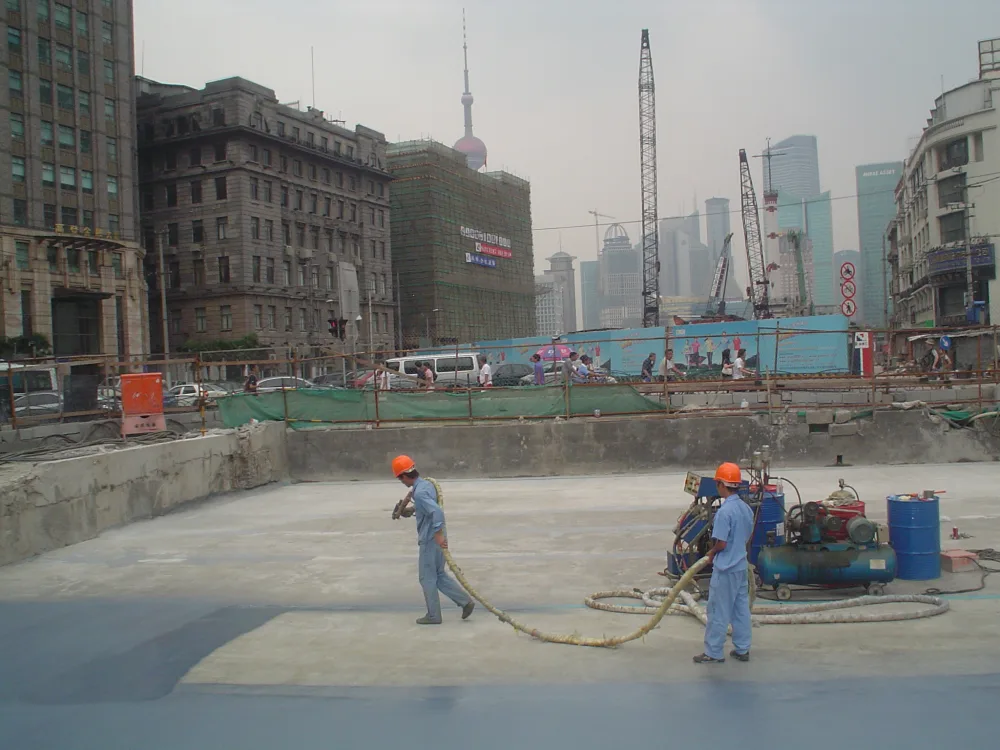 Shanghai Bund tunnel roof deck waterproofing work in 2009